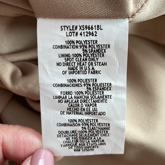 Avery G Navy Halter Fit and Flare Dress - Picture 9 of 9